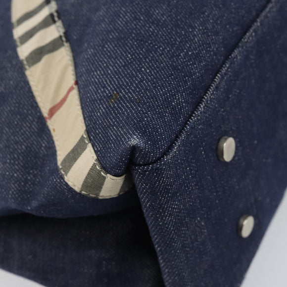 BURBERRY Hand Bag Denim Blue Auth am9048