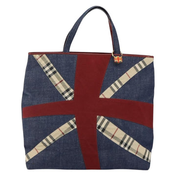 BURBERRY Hand Bag Denim Blue Auth am9048 - 0