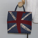 BURBERRY Hand Bag Denim Blue Auth am9048-20