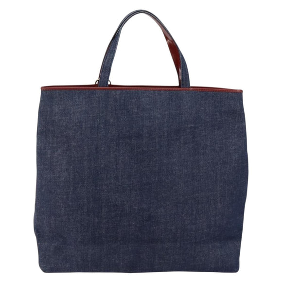 BURBERRY Hand Bag Denim Blue Auth am9048