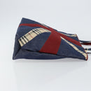 BURBERRY Hand Bag Denim Blue Auth am9048-4