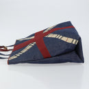 BURBERRY Hand Bag Denim Blue Auth am9048-5