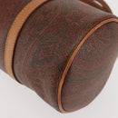 ETRO Paisley Hand Bag PVC Leather Brown Gold Auth am9049-15