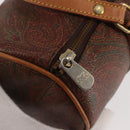 ETRO Paisley Hand Bag PVC Leather Brown Gold Auth am9049-10
