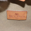 ETRO Paisley Hand Bag PVC Leather Brown Gold Auth am9049-17