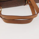 ETRO Paisley Hand Bag PVC Leather Brown Gold Auth am9049-7