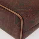 ETRO Paisley Hand Bag PVC Leather Brown Gold Auth am9050-15