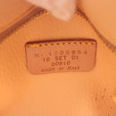 ETRO Paisley Hand Bag PVC Leather Brown Gold Auth am9050-12