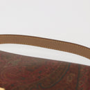 ETRO Paisley Hand Bag PVC Leather Brown Gold Auth am9050-8