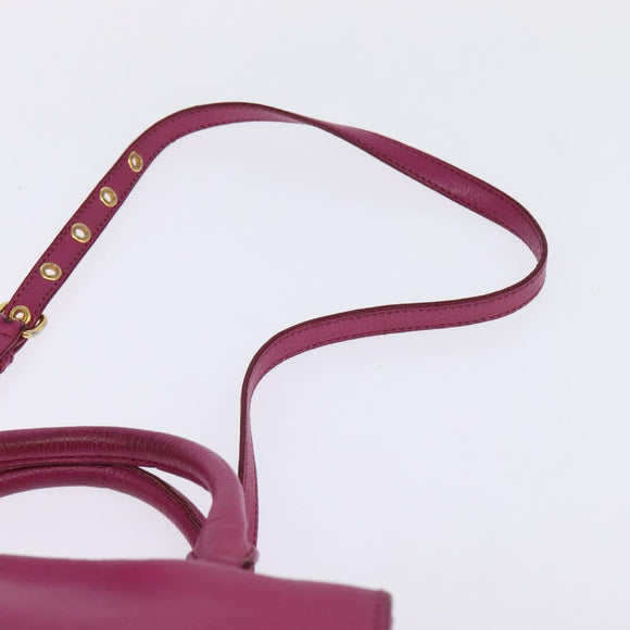 Miu Miu Matelasse Hand Bag Leather 2way Pink Gold Auth am9052