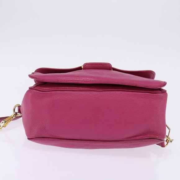 Miu Miu Matelasse Hand Bag Leather 2way Pink Gold Auth am9052