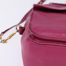 Miu Miu Matelasse Hand Bag Leather 2way Pink Gold Auth am9052-12