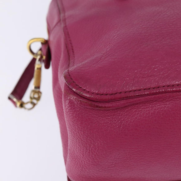 Miu Miu Matelasse Hand Bag Leather 2way Pink Gold Auth am9052