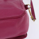 Miu Miu Matelasse Hand Bag Leather 2way Pink Gold Auth am9052-15