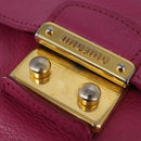 Miu Miu Matelasse Hand Bag Leather 2way Pink Gold Auth am9052-17