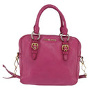 Miu Miu Matelasse Hand Bag Leather 2way Pink Gold Auth am9052-3