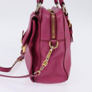 Miu Miu Matelasse Hand Bag Leather 2way Pink Gold Auth am9052-5