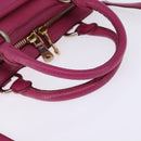 Miu Miu Matelasse Hand Bag Leather 2way Pink Gold Auth am9052-7