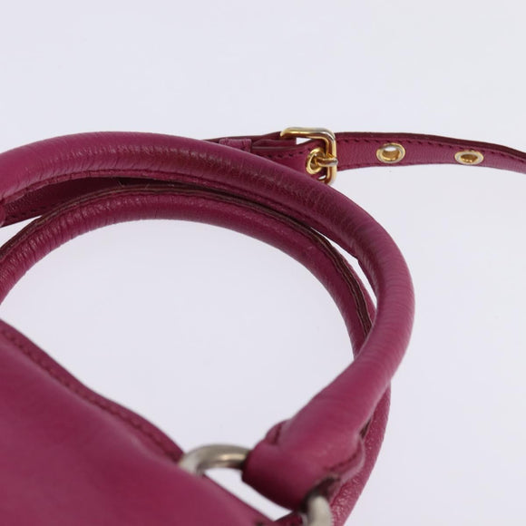 Miu Miu Matelasse Hand Bag Leather 2way Pink Gold Auth am9052