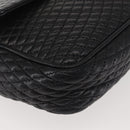 BALLY Chain Shoulder Bag Leather Black Gold Auth am9054-9