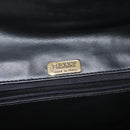 BALLY Chain Shoulder Bag Leather Black Gold Auth am9054-18