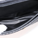 BALLY Chain Shoulder Bag Leather Black Gold Auth am9054-11