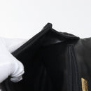 BALLY Chain Shoulder Bag Leather Black Gold Auth am9054-20