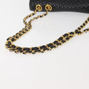 BALLY Chain Shoulder Bag Leather Black Gold Auth am9054-7