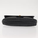 BALLY Chain Shoulder Bag Leather Black Gold Auth am9054-5