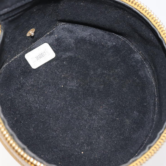 CHANEL COCO Mark Jewelry Box Caviar Skin Yellow Gold CC Auth am9057