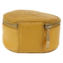 CHANEL COCO Mark Jewelry Box Caviar Skin Yellow Gold CC Auth am9057-2