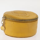 CHANEL COCO Mark Jewelry Box Caviar Skin Yellow Gold CC Auth am9057-4