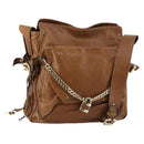 Chloe Paddington Shoulder Bag Leather Brown Gold Auth am9059-1