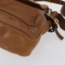 Chloe Paddington Shoulder Bag Leather Brown Gold Auth am9059-8