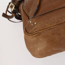 Chloe Paddington Shoulder Bag Leather Brown Gold Auth am9059-15