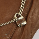 Chloe Paddington Shoulder Bag Leather Brown Gold Auth am9059-15