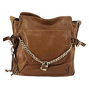 Chloe Paddington Shoulder Bag Leather Brown Gold Auth am9059-2