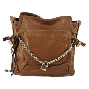 Chloe Paddington Shoulder Bag Leather Brown Gold Auth am9059 - 0