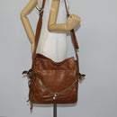 Chloe Paddington Shoulder Bag Leather Brown Gold Auth am9059-22