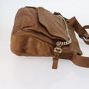 Chloe Paddington Shoulder Bag Leather Brown Gold Auth am9059-4