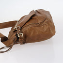 Chloe Paddington Shoulder Bag Leather Brown Gold Auth am9059-5