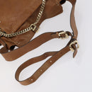 Chloe Paddington Shoulder Bag Leather Brown Gold Auth am9059-7