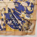 HERMES Carre 90 Scarf ""Soleil de Soie"" Silk Beige Auth am9063-10