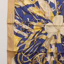 HERMES Carre 90 Scarf ""Soleil de Soie"" Silk Beige Auth am9063-5