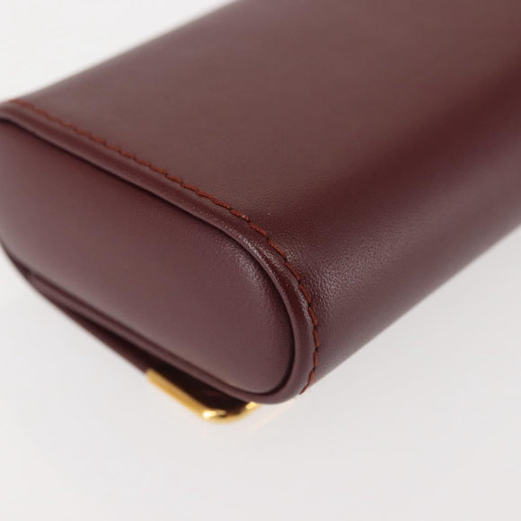 CARTIER Must Line Glasses Case Leather Bordeaux Auth am9067