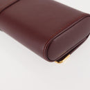 CARTIER Must Line Glasses Case Leather Bordeaux Auth am9067-16