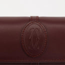 CARTIER Must Line Glasses Case Leather Bordeaux Auth am9067-17