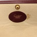 CARTIER Must Line Glasses Case Leather Bordeaux Auth am9067-11