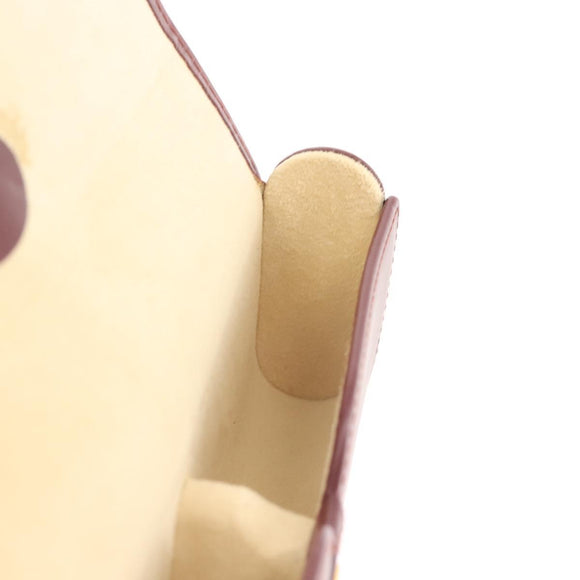 CARTIER Must Line Glasses Case Leather Bordeaux Auth am9067