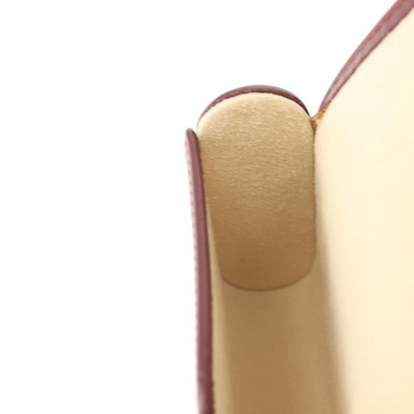 CARTIER Must Line Glasses Case Leather Bordeaux Auth am9067